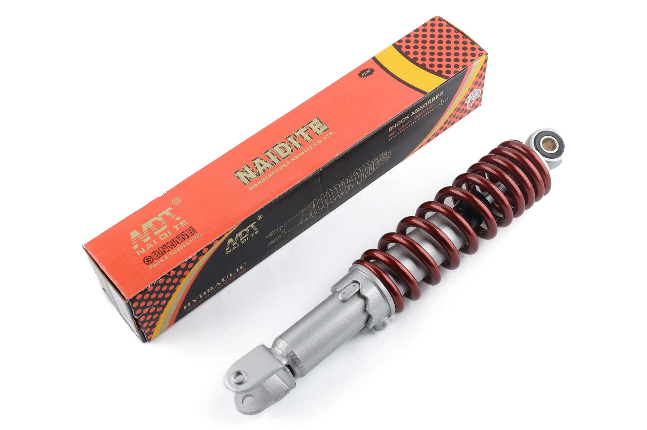 Амортизатор AD100, AXIS, BWS, JOG90 295mm, регулируемый (красный) NDT