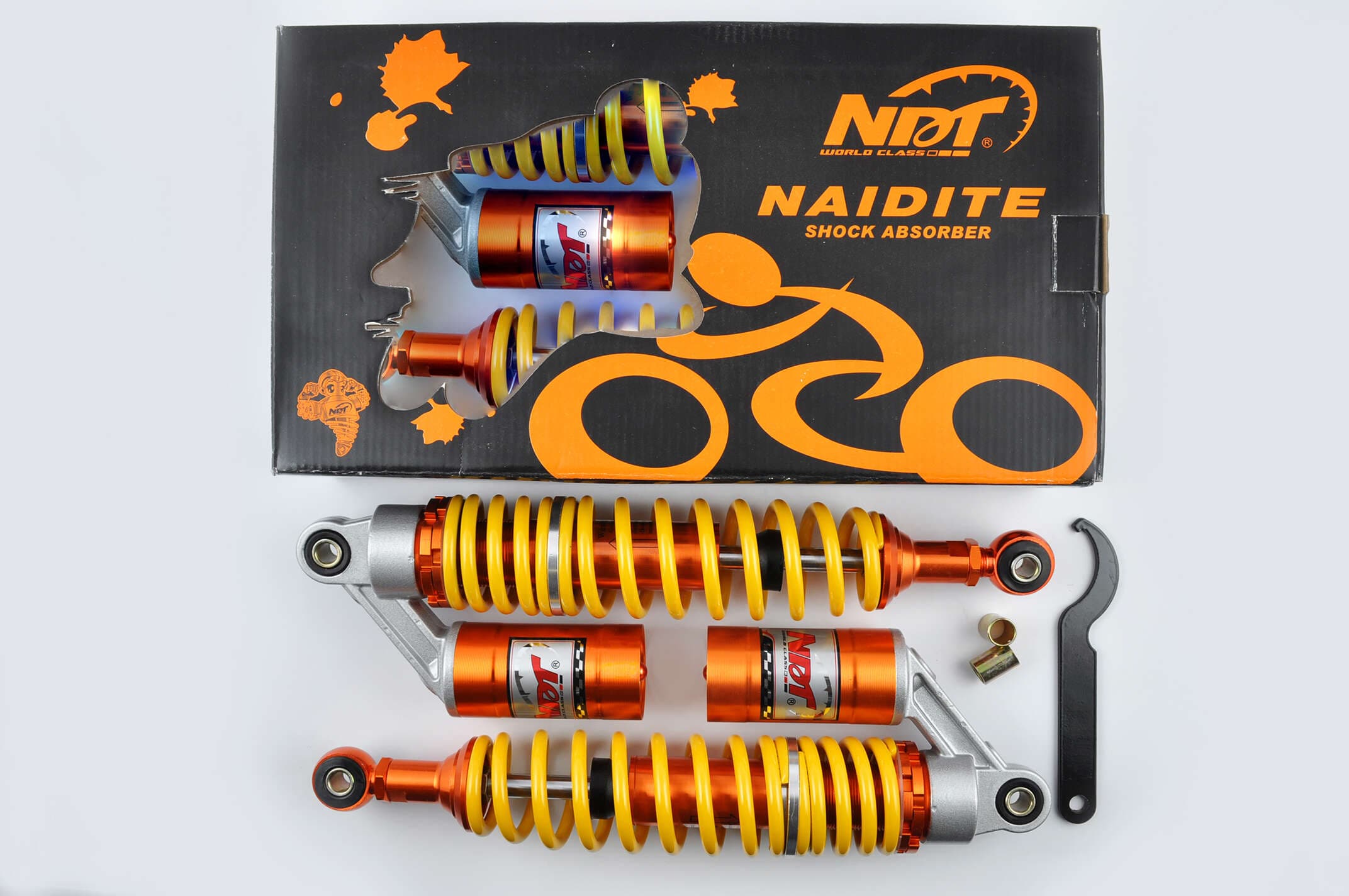 Амортизаторы (пара) Delta 340mm, газомасляные (оранжевые) NDT