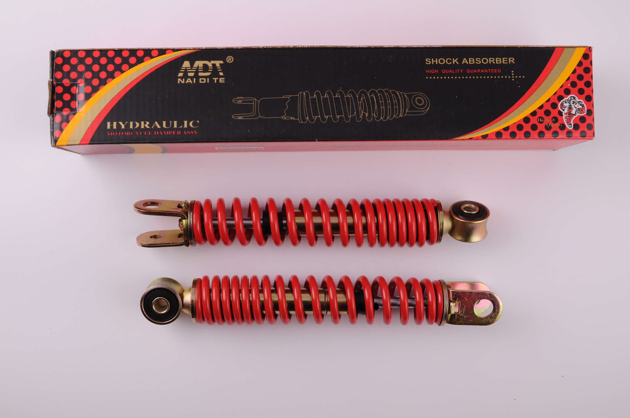 Амортизаторы (пара) AD50 215mm, открытая пружина (красные) NDT