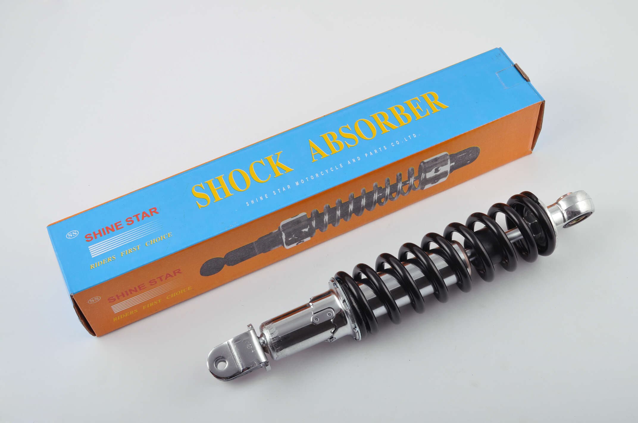 Амортизаторы (пара) GY6, DIO, LEAD 280mm, регулируемые (черные) SHINE STAR