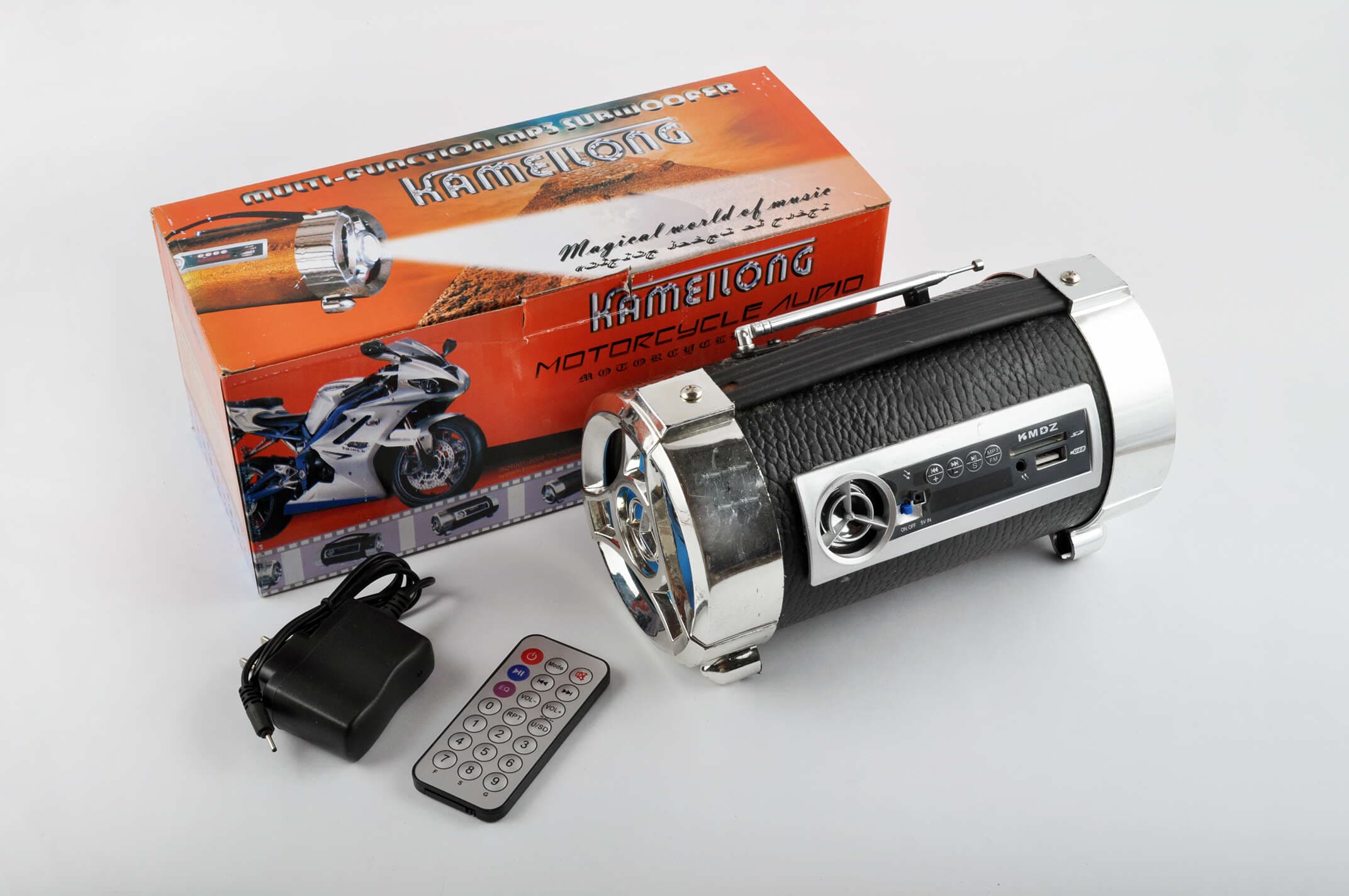 Сабвуфер KAMEILONG mod:KA-648 (4, кожзам. черный, FM/MP3/SD/USB, АКБ+ЗУ, ПДУ, фонарь, ЖКД)