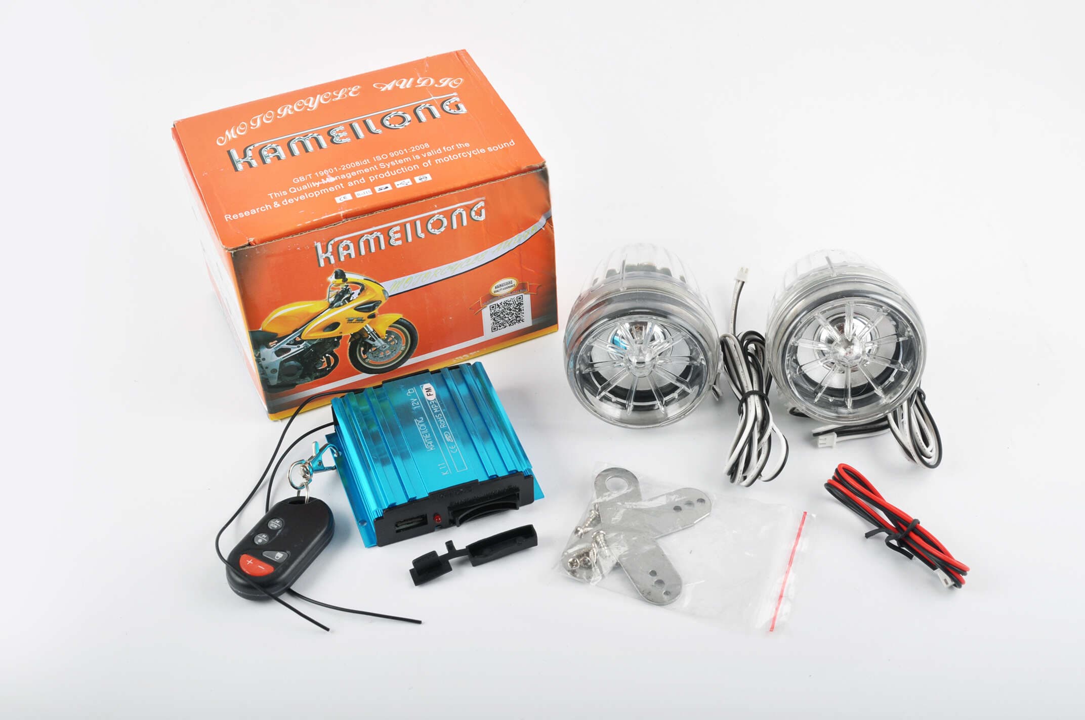 Аудиосистема 2.0 KAMEILONG mod:KA-11B-032FM (2.5, с диодами, сигнал., FM/МР3/SD/USB, ПДУ)