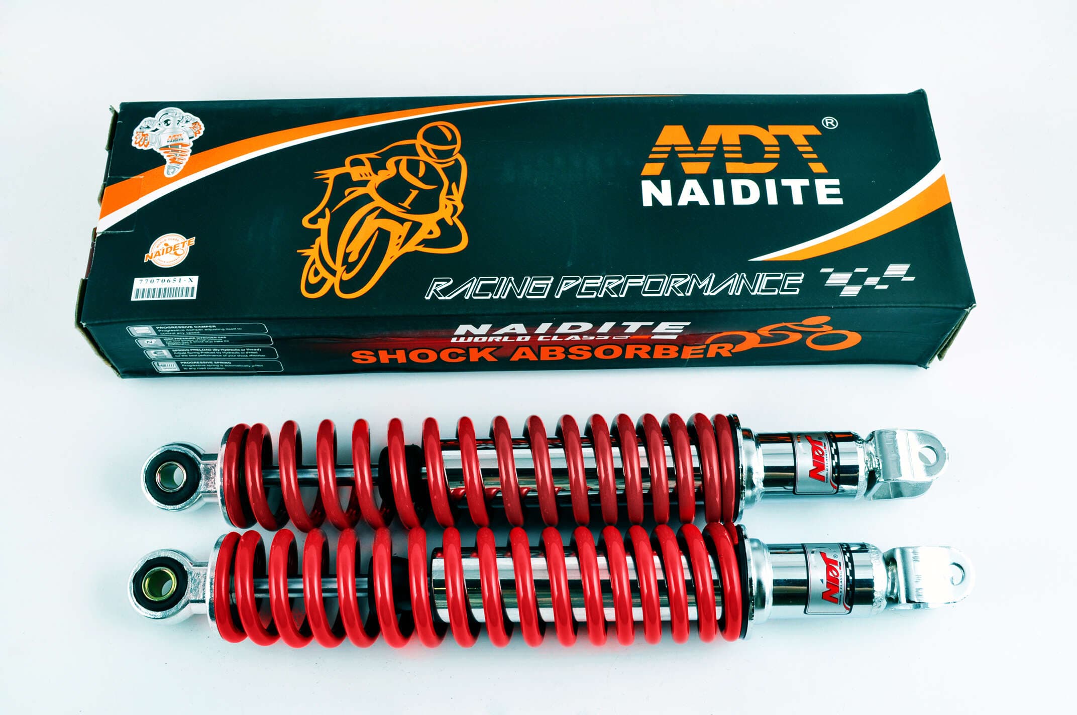 Амортизаторы (пара) GY6, DIO ZX 330mm, стандартные (красный металлик) NDT