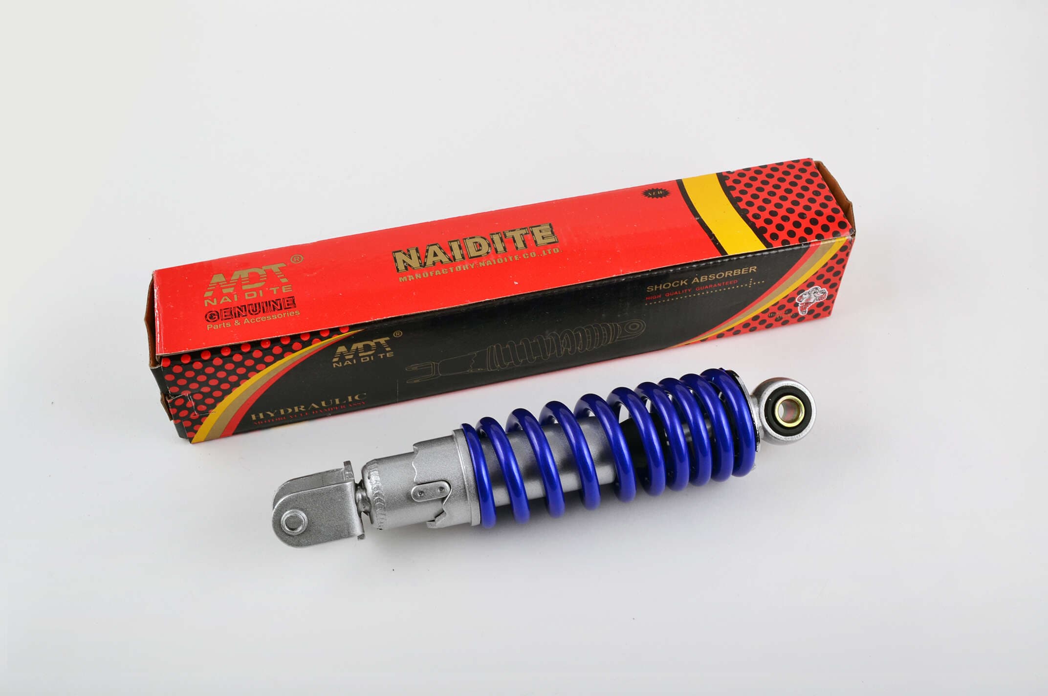 Амортизатор JOG 265mm, регулируемый (синий металлик) NDT
