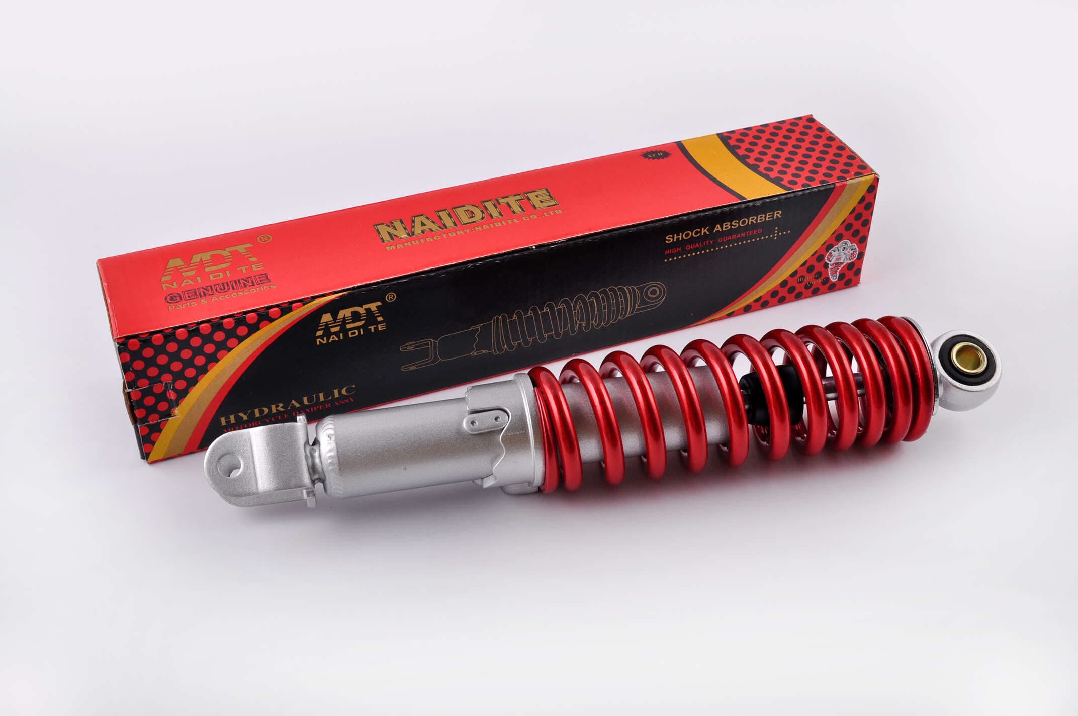 Амортизатор JOG 235mm, регулируемый (красный металлик) NDT
