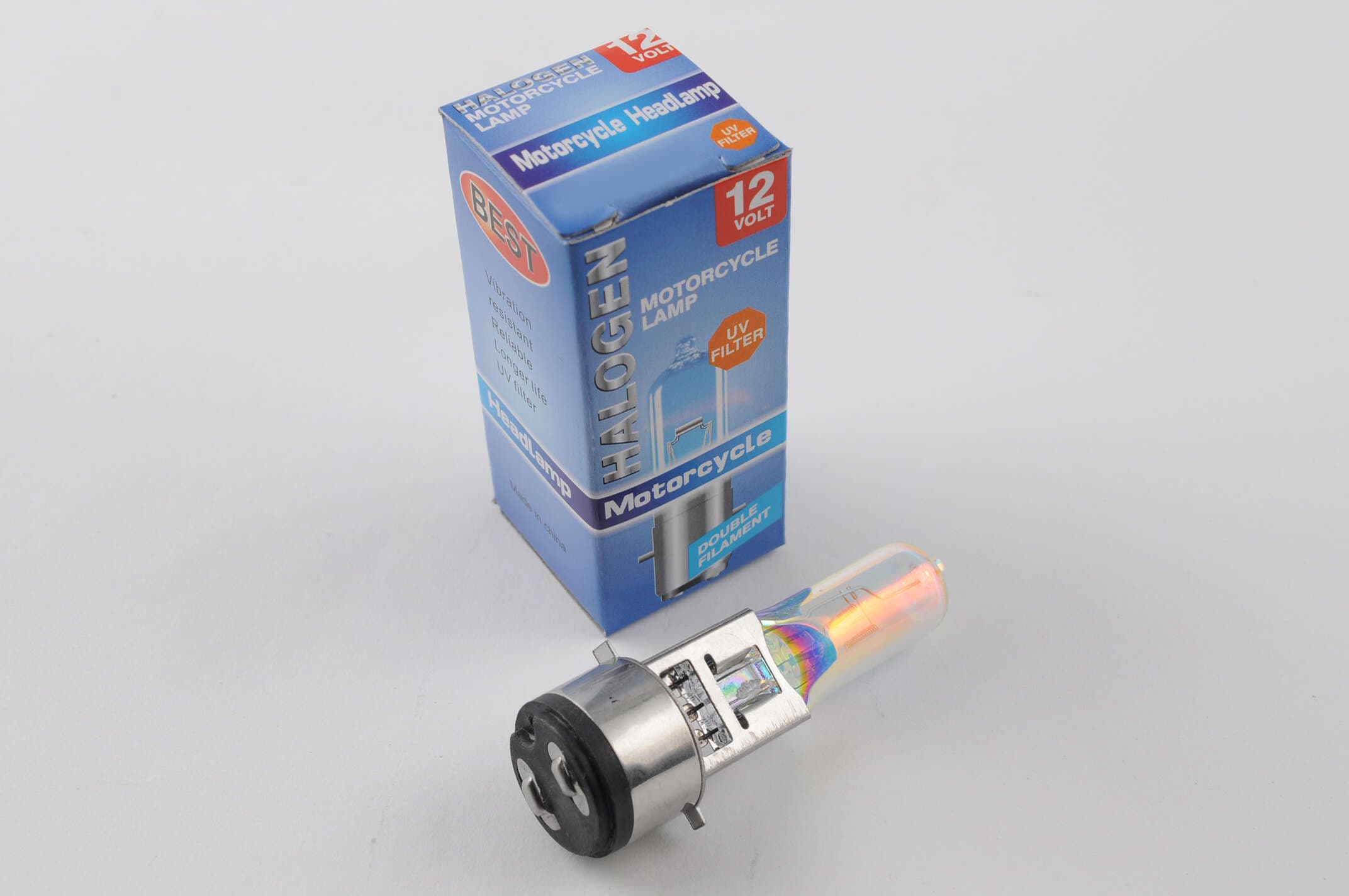 Лампа BA20D (2 уса) 12V 50W/50W (хамелеон радужный) BEST (mod:A)