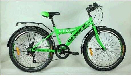 Велосипед (в сборе) GENERAL 24 Green 1,0 STEEL (7 sp) рама 13 FM
