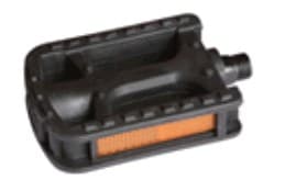 Педали велосипедные (с катафотами, пластик, усиленные, черные с шипами) YT
