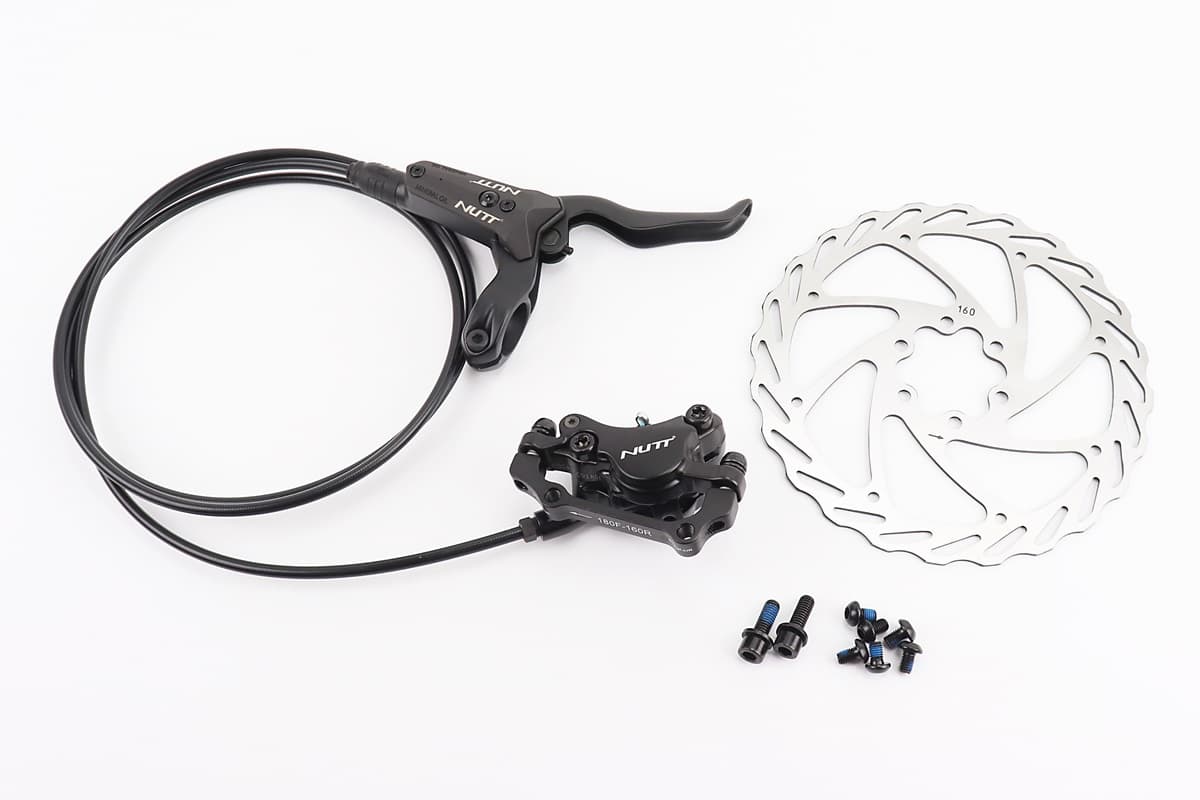 Тормоз Disk-brake гидравлический задний (F180/R160мм), диск 160мм, крепл. 6 болтов, чёрный R-1450 KS