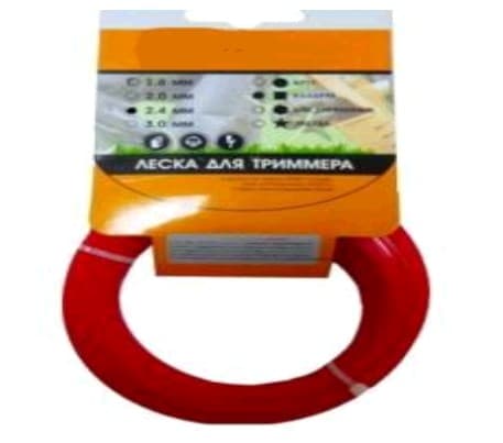 Леска мотокосы Ø1,6mm, 15 метров (квадрат, красная) EVO