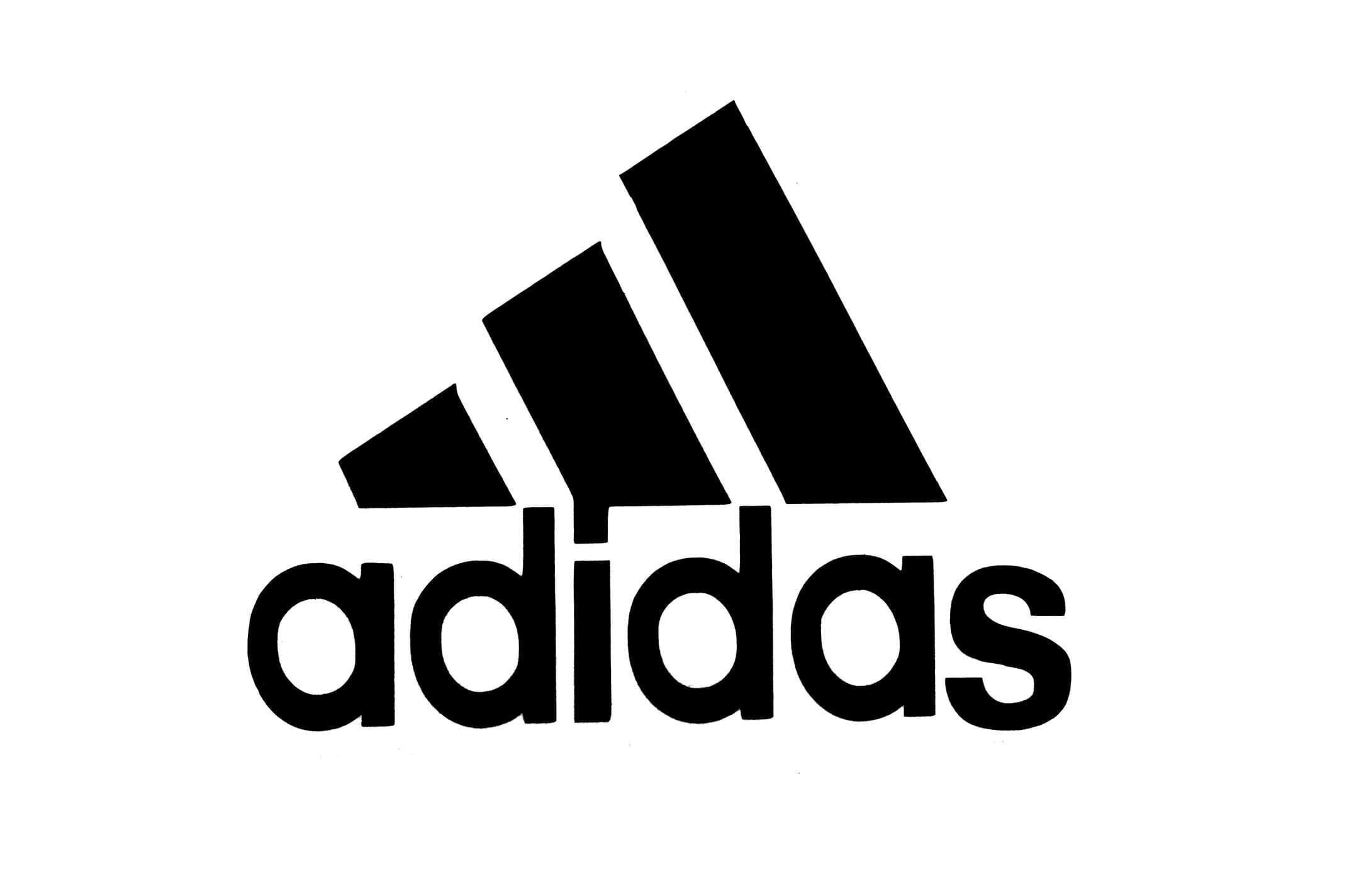 Наклейка логотип ADIDAS (14x11см, черная)