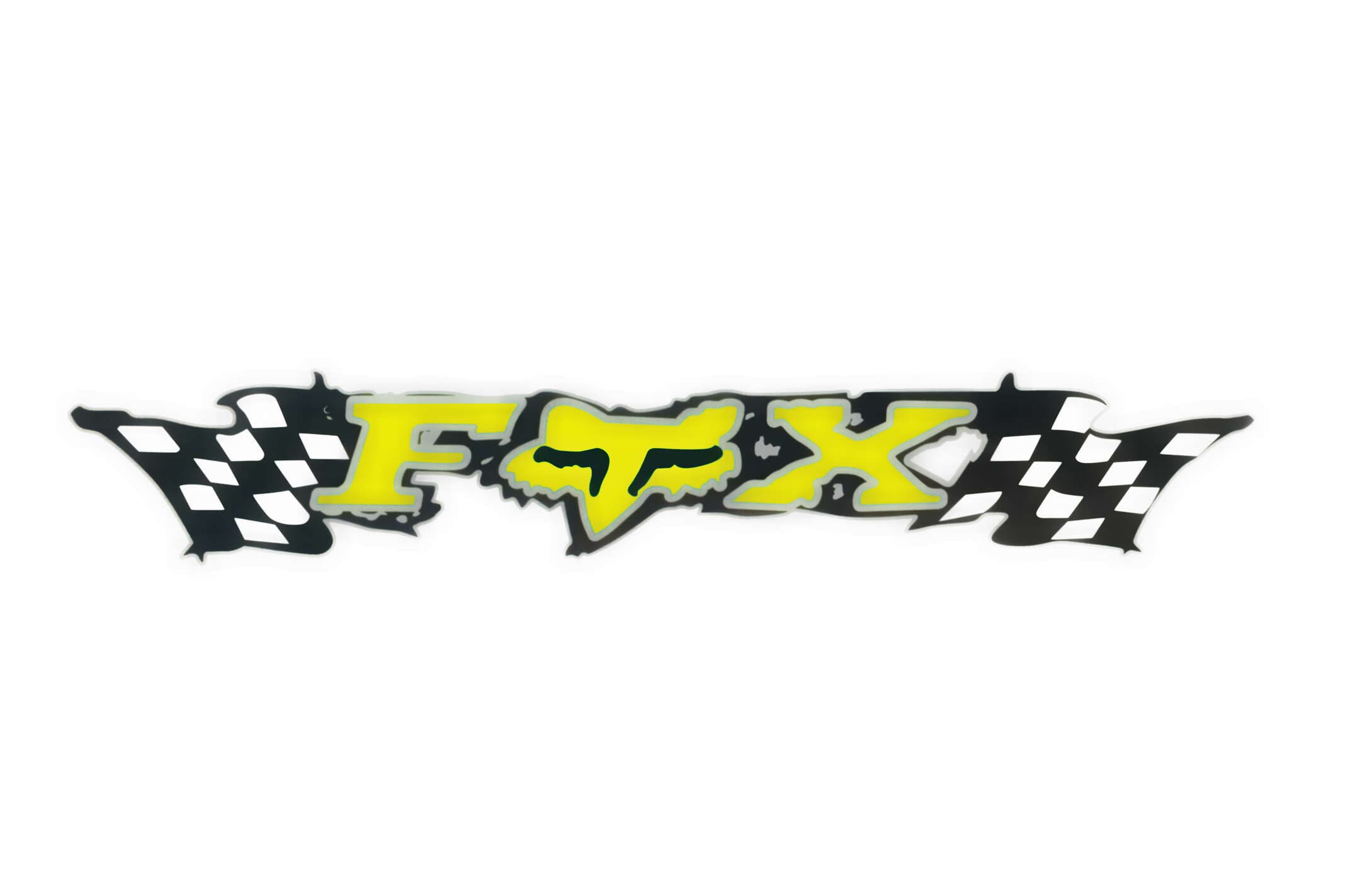 Наклейка логотип FOX (24x5см, желтая) (#3267)