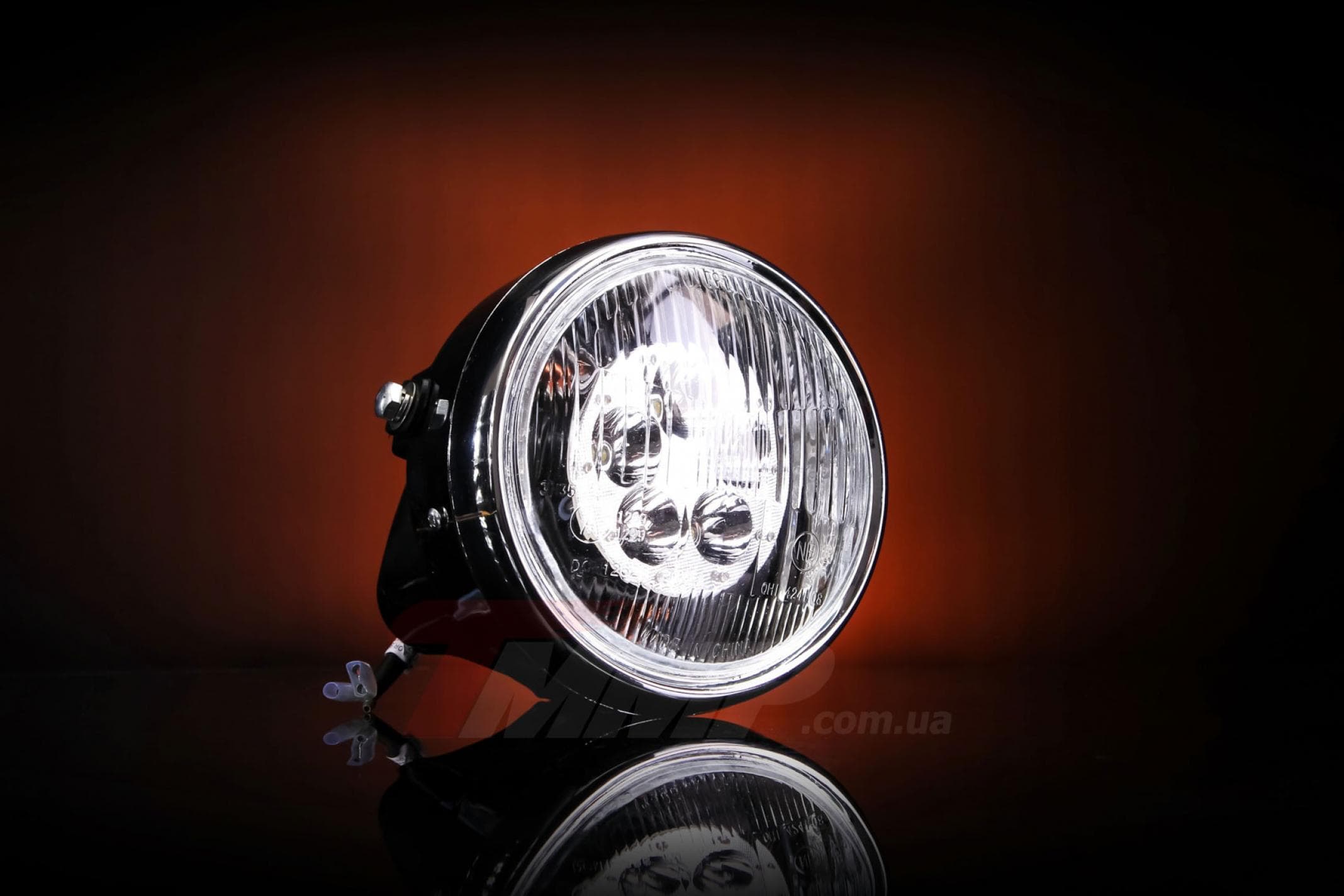 Фара (в сборе) Delta (круглая LED) 5 светодиодов ,хром, 18W EVO