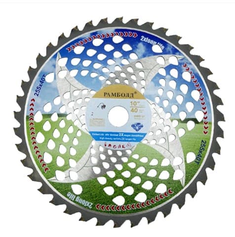 Нож мотокосы   40T   (Ø255/25.4 mm)   (победитовые зубья) KOSA-2