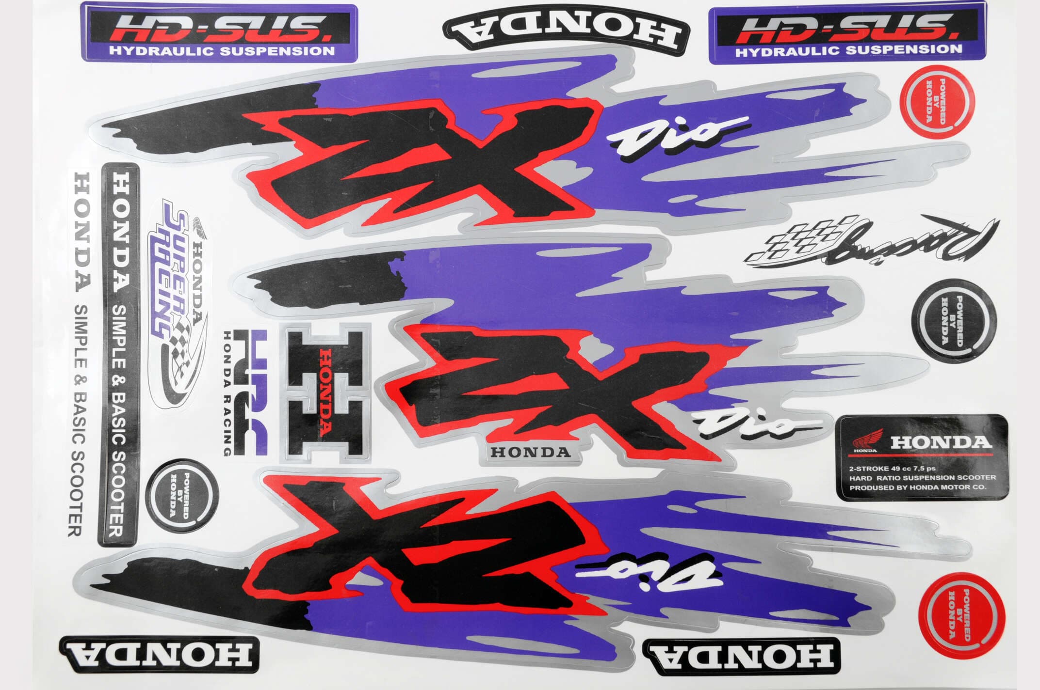 Наклейки (набор) DIO ZX (43х31см) E7
