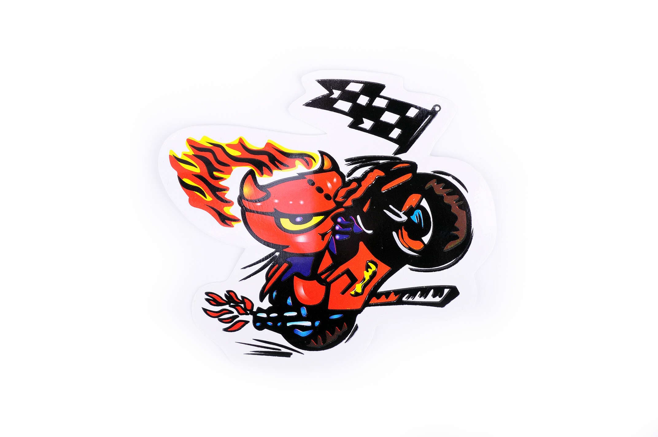 Наклейка декор DEVIL ON MOTO (10x10см) (#5950)