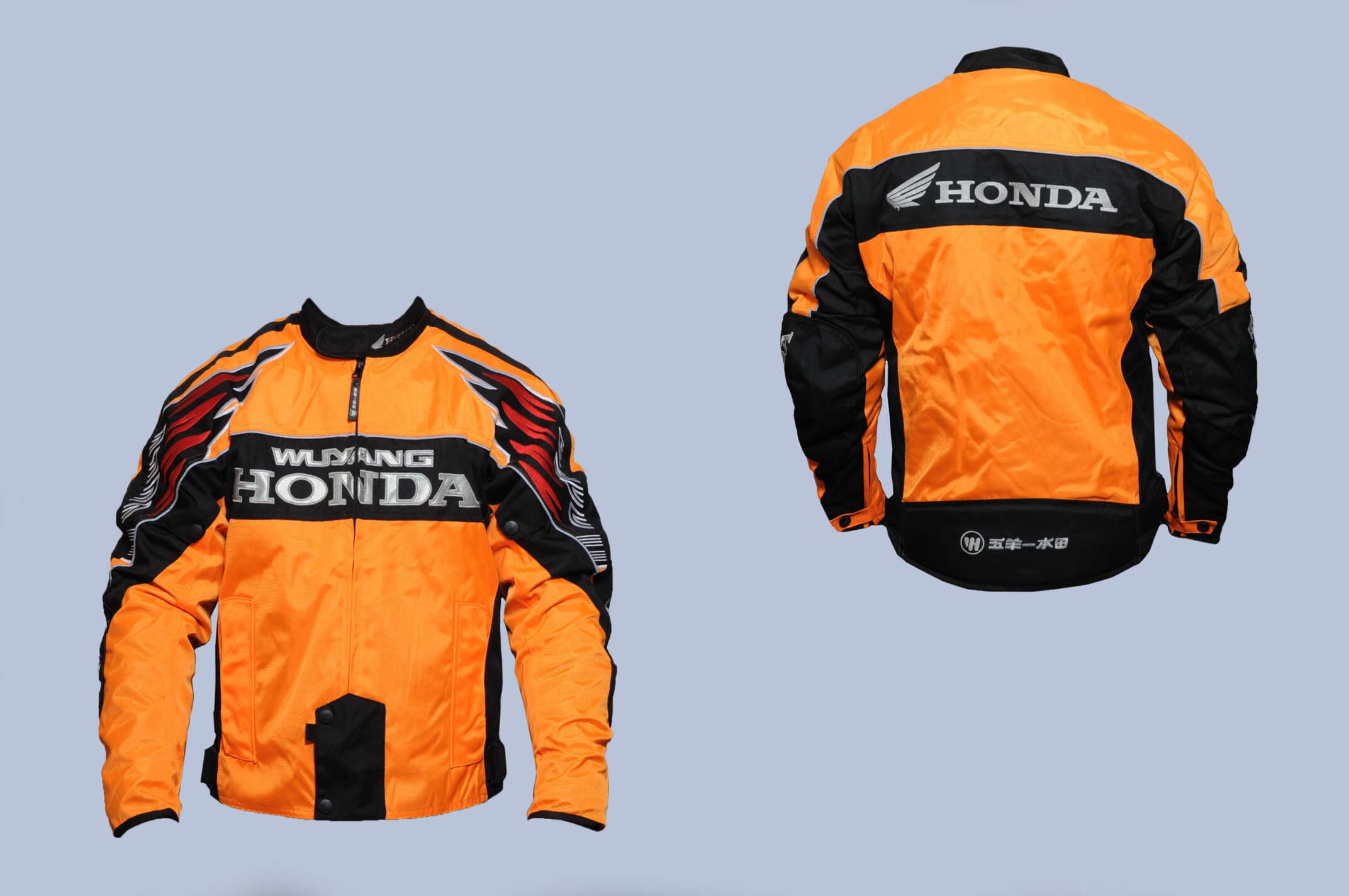 Мотокуртка HONDA (текстиль) (size:L, оранжево-черная)