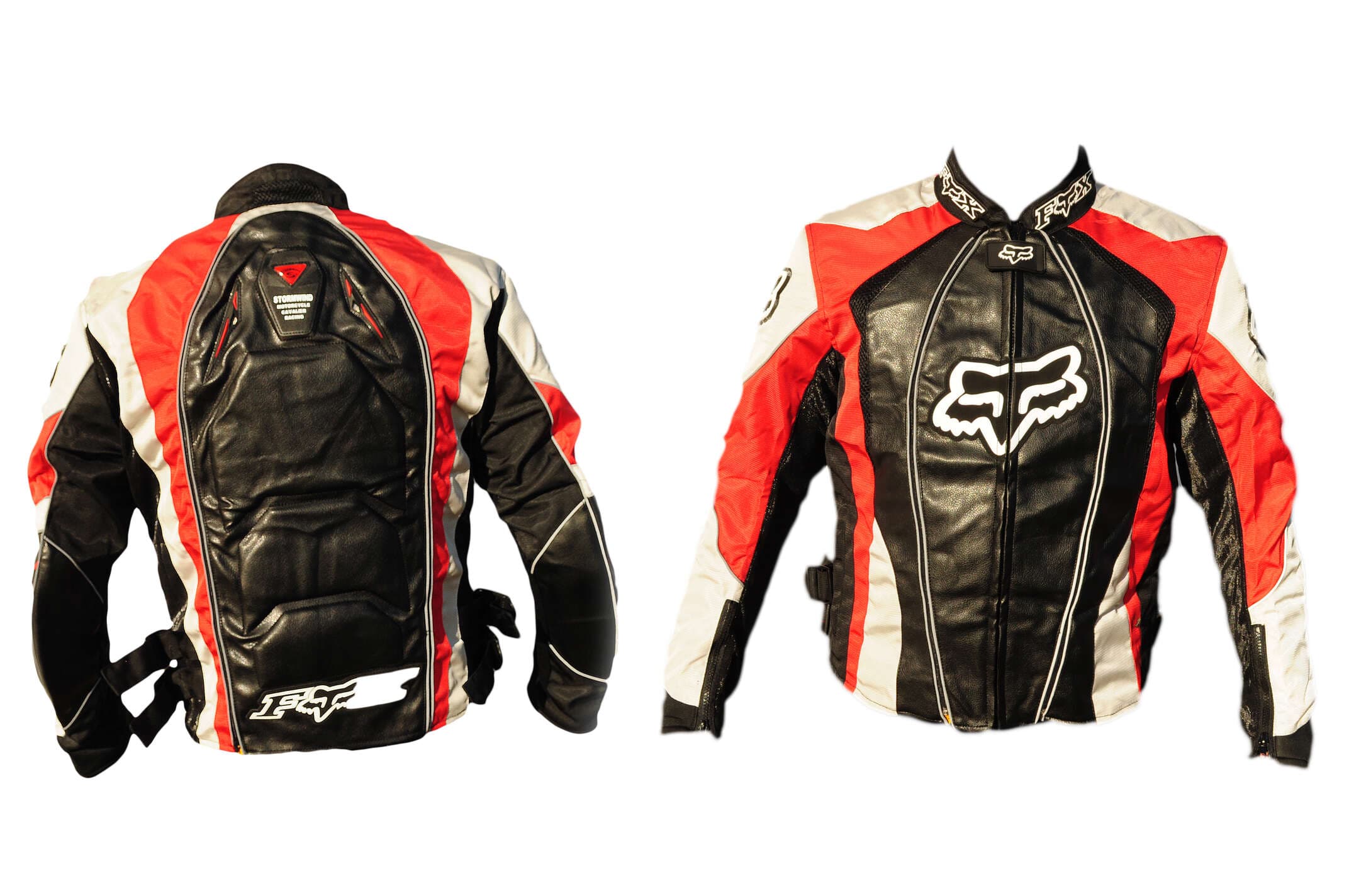 Мотокуртка FOX (текстиль) (mod:1, size:XXL, черно-красная)